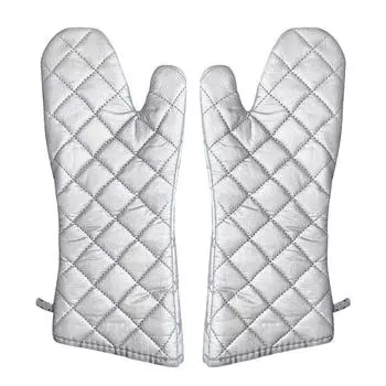 Удлиненные кухонные перчатки с хлопчатобумажной подкладкой, профессиональные прихватки для духовки, прихватки для выпечки