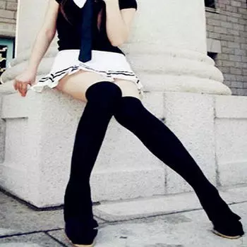 Удлиненные высокие носки до бедра, зимние сапоги-чулки White