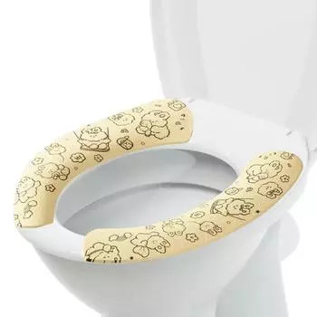 Удлиненный чехол на сиденье унитаза, Нескользящий милый кролик, подушка для унитаза в ванной комнате, самоклеящийся нескользящий мягкий чехол на сиденье унитаза в форме пончика для фиолетовый