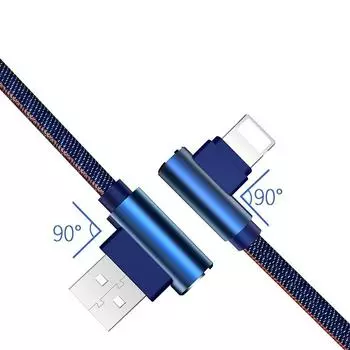 Удлиненный изогнутый плетеный USB-кабель типа L для IPhone Samsung L Huawei L Кабель для быстрой зарядки USB-кабель типа Micro C 0.35M Micro USB красный