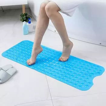 Удлиненный нескользящий коврик для ванной с присосками, износостойкий, моющийся, быстросохнущий, противоскользящий коврик для душа