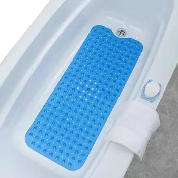 Удлиненный нескользящий коврик для ванной с присосками, износостойкий, моющийся, быстросохнущий, противоскользящий коврик для душа