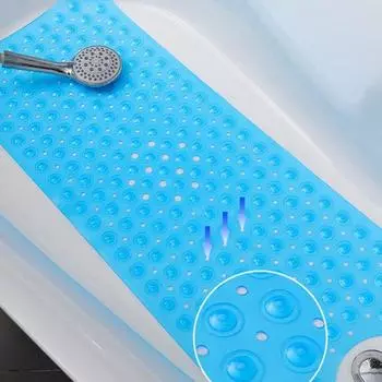 Удлиненный нескользящий коврик для ванной с присосками, износостойкий, моющийся, быстросохнущий, противоскользящий коврик для душа