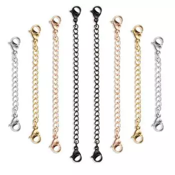 Удлинитель браслета, защитная цепь, удлинитель ожерелья, нержавеющая сталь, разная длина, замок-лобстер своими руками 3cm