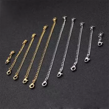Удлинитель цепи безопасности DIY Замок-лобстер Удлинитель браслета Разная длина Ожерелье из нержавеющей стали 3cm