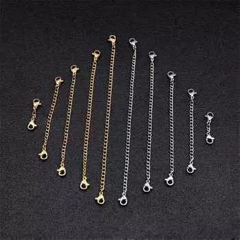 Удлинитель DIY Разные длины Ожерелье Нержавеющая сталь Замок-лобстер Браслет Удлинитель цепи безопасности 3cm