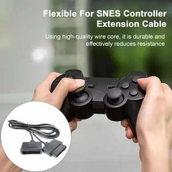 Удлинитель для игровой консоли, не спутывающийся, Plug Play, ПВХ-корпус, удлинительный кабель, аксессуары для развлекательной консоли для SNES чёрный