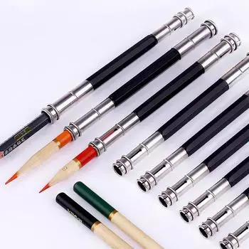 Удлинитель для карандашей, 10 шт./компл., удлинитель с двойной головкой, эргономичная ручка, регулируемый держатель для карандашей, школьный инструмент для эскизов для студентов чёрный