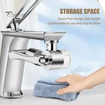 Удлинитель для крана со сменным фильтрующим элементом, вращающийся на 360 градусов, удаляет привкус и запах хлора, большой выход воды, фильтр для воды для крана для раковины серебряный