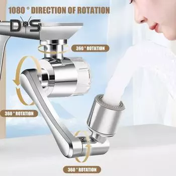 Удлинитель для крана со сменным фильтрующим элементом, вращающийся на 360 градусов, удаляет привкус и запах хлора, большой выход воды, фильтр для воды для крана для раковины серебряный