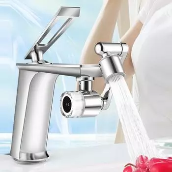 Удлинитель для крана со сменным фильтрующим элементом, вращающийся на 360 градусов, удаляет привкус и запах хлора, большой выход воды, фильтр для воды для крана для раковины серебряный