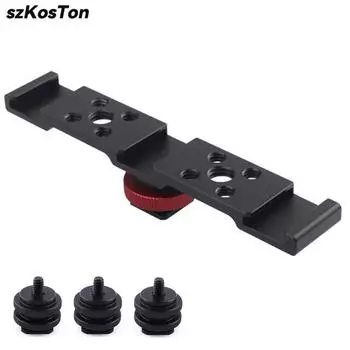 Удлинитель для крепления на холодный башмак Адаптер для горячего башмака Кронштейн для камеры с винтом 1/4 для штатива Микрофон Светодиодная подсветка Камера Canon Sony