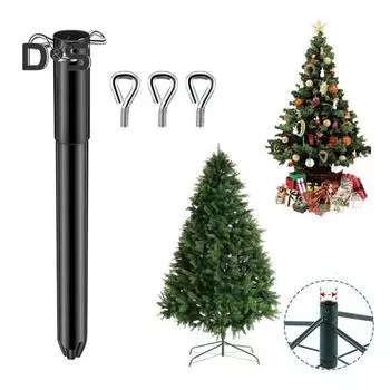 Удлинитель для рождественской елки высотой 14,8 дюйма, металлическое основание для елки, удлинительный шест с 3 крепежными винтами, удлинительный шест для искусственной рождественской елки высотой 0,5–1,25 дюйма 1pc