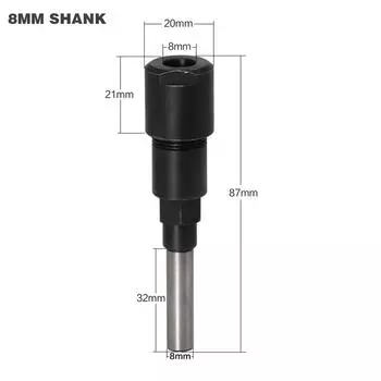 Удлинитель фрезы с хвостовиком 8 мм, цанговый станок, удлинитель, фреза для дерева B