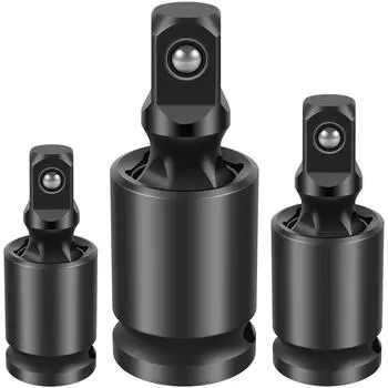 Удлинитель головки ударного гайковерта, конвертер, вращающаяся на 360° электрическая дрель, ручной инструмент, адаптер головки 1/2 3/8 1/4 дюйма 1/4 чёрный