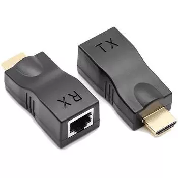 Удлинитель HDMI с одним сетевым кабелем, высокой четкости, усилитель сигнала 30 м, передатчик категории 6 HDMI extender single network синий