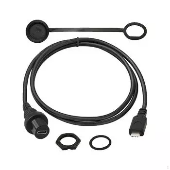 Удлинитель кабеля для передачи данных USB 2.0 типа C, стабильная передача, черный удлинитель длиной 1 метр для