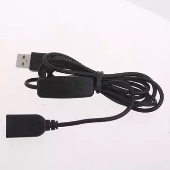 Удлинитель кабеля питания USB «папа-мама» с удобным управлением питанием для автомобильного видеорегистратора, светодиодной настольной лампы, USB-вентилятора
