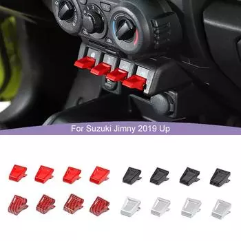 Удлинитель кнопки окна автомобиля, декоративная наклейка, наклейка, подходит для Suzuki Jimny, 2019, аксессуары из АБС-пластика для интерьера Carbon Fiber Black