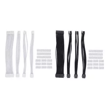 Удлинитель компьютерного кабеля длиной 30 см, нейлоновый кабель-удлинитель для материнской платы и видеокарты White