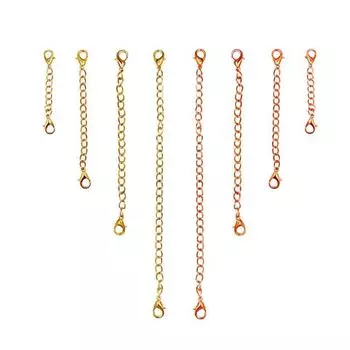 Удлинительная цепочка с застежкой-карабином с двумя головками для самодельных украшений и аксессуаров 2 inches, Thick Chain серебряный