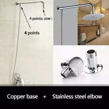 Удлинительная труба для душа из нержавеющей стали, соединение 30 см, яркий хромированный внешний кронштейн, нижний шланг, настенный удлинитель для душевой лейки