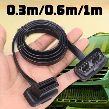 Удлинительный кабель для автомобильного сканера OBD2 26AWG OBD 8-жильный 16-контактный удлинительный плоский провод с разъемом «папа-мама», универсальный автомобильный удлинительный кабель OBD2