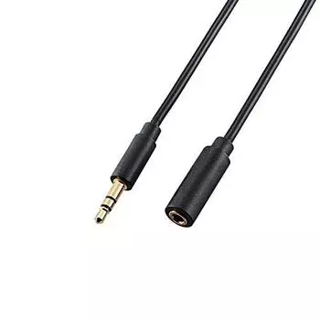 Удлинительный кабель ELECOM Stereo Mini Plug, позолоченный, 3,5 Female - 3,5 Male, черный, 1,5 м, DH-MPJN15
