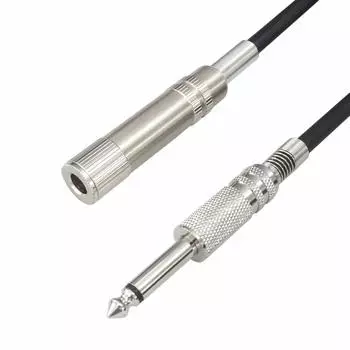 Удлинительный кабель микрофона 5 м стандартный штекер, стандартный разъем, гнездо, удлинительный кабель 6,3 мм - 6,3 мм штекер/гнездо C-068