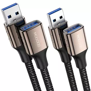 Удлинительный кабель MOGOOD USB 3.0 1M+1M удлинительный шнур оплетка кабеля Тип A папа-мама 5 Гбит/с высокоскоростной удлинительный кабель USB совместимый