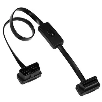 Удлинительный кабель OBD2 с переключателем 16-контактный удлинительный кабель для диагностики автомобиля Ультратонкий