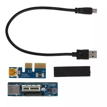 Удлинительный кабель PCI-E 1X, удлинитель для USB-кабеля, 30 см, черный