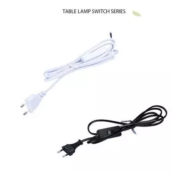 Удлинительный кабель питания для светодиодной трубки с вилкой ЕС/США, шнур питания для настольной лампы с выключателем питания и светодиодным светильником, кабель для прямой поставки US plug no dimmable чёрный