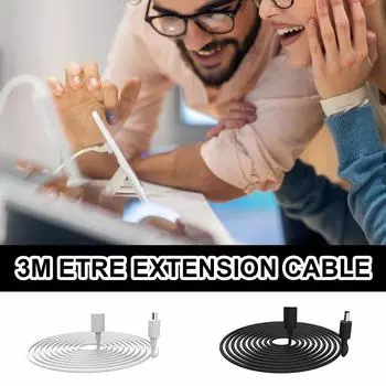 Удлинительный кабель постоянного тока 3 м/10 футов, удлинительный шнур питания, длинный адаптер постоянного тока, удлинительный кабель, аксессуар для динамика белый