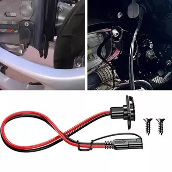 Удлинительный кабель SAE Male to SAE Female, быстроразъемный, 12AWG, 30 см, водонепроницаемый удлинительный кабель для солнечной панели для аккумулятора автомобиля, автофургона чёрный