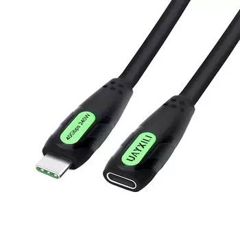 Удлинительный кабель USB4 UAYXILI 0,8 м Thunderbolt 4 поддерживает [высокоскоростную передачу данных 40 Гбит/с], быструю зарядку PD 240 Вт, видеовыход 8K при 60 Гц] Thunderbolt
