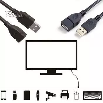 Удлинительный кабель USB 2.0, 1 м, штекер-мама, провод синхронизации данных, разъем адаптера шнура