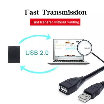 Удлинительный кабель USB 2.0 1 м/1,5 м проводная линия передачи данных сверхскоростной дисплей проектор удлинительный кабель данных 0.6m чёрный