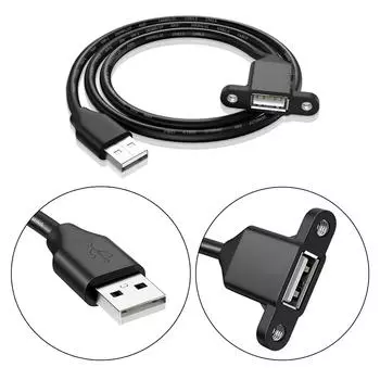 Удлинительный кабель USB 2.0 «папа-мама» с винтами для крепления на панель, шнур для быстрой передачи данных 25/50/100/150/200/300/500 см 25-A