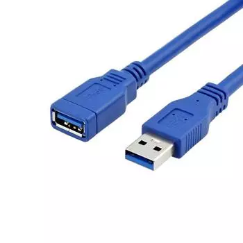 Удлинительный кабель USB 3.0 1 м/1,5 м, разъем AM-AF 0.3m синий