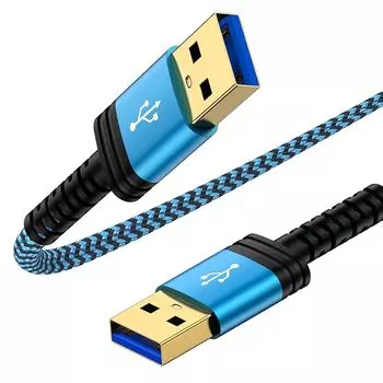 Удлинительный кабель USB 3.0 типа AA, кабель 1,8 м 3.0, высокоскоростная передача данных 5 Гбит/с, тип A-тип A, штекер-штекер, оснащен позолоченным разъемом, высокая прочность