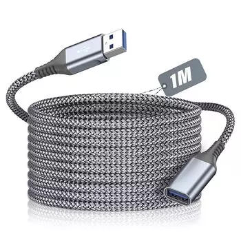 Удлинительный кабель USB 3.0, удлинитель 1 м, тип A, штекер - тип A, гнездо, USB-кабель, высокоскоростная передача данных, удлинительный кабель 5 Гбит/с, позолоченный разъем