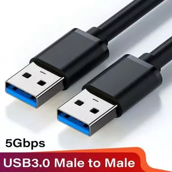 Удлинительный кабель USB 3.0, USB-кабель «папа-папа», 5 Гбит/с, быстрая передача данных, кабель USB3.0 для компьютера, ноутбука, мобильного жесткого диска, телевизора 0.5m