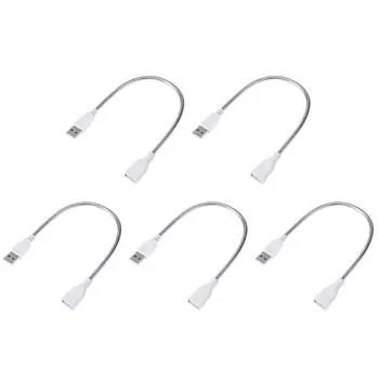 Удлинительный кабель USB-адаптер для светодиодной подсветки с разъемом «папа-мама» и гибкой металлической трубкой.