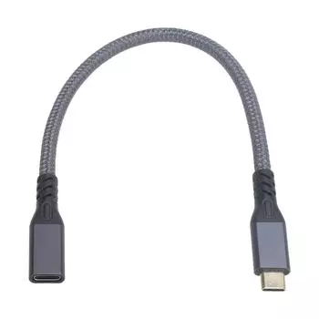 Удлинительный кабель USB C Папа к Маме 20 Гбит/с Передача 240 Вт Быстрая Зарядка 4K 60 Гц Видео USB C 3.2 Gen 0.25m/0.8ft