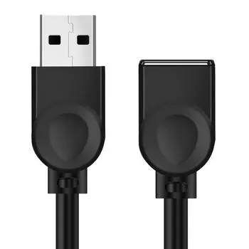 Удлинительный кабель USB для передачи данных, удлинительный кабель «папа-мама», удлиненный соединительный кабель, черный удлинительный кабель USB для зарядки 1m