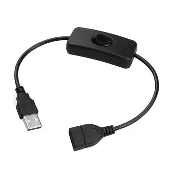 Удлинительный кабель USB-переключателя поддерживает передачу данных и питание с выключателем питания для светодиодных лент, USB-устройств белый