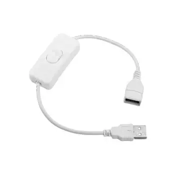 Удлинительный кабель USB-переключателя поддерживает передачу данных и питание с выключателем питания для светодиодных лент, USB-устройств белый