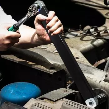 Удлинительный ключ с адаптерами, длинная ручка, нержавеющий, устойчивый к коррозии, набор ключей для ремонта автомобиля, универсальный