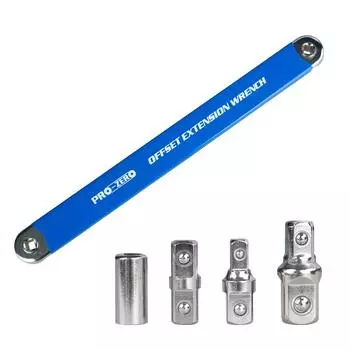 Удлинительный ключ с изгибом, инструмент для удлинителя в труднодоступных местах с адаптерами для приводов 1/2 , 1/4 и 3/8 , универсальный